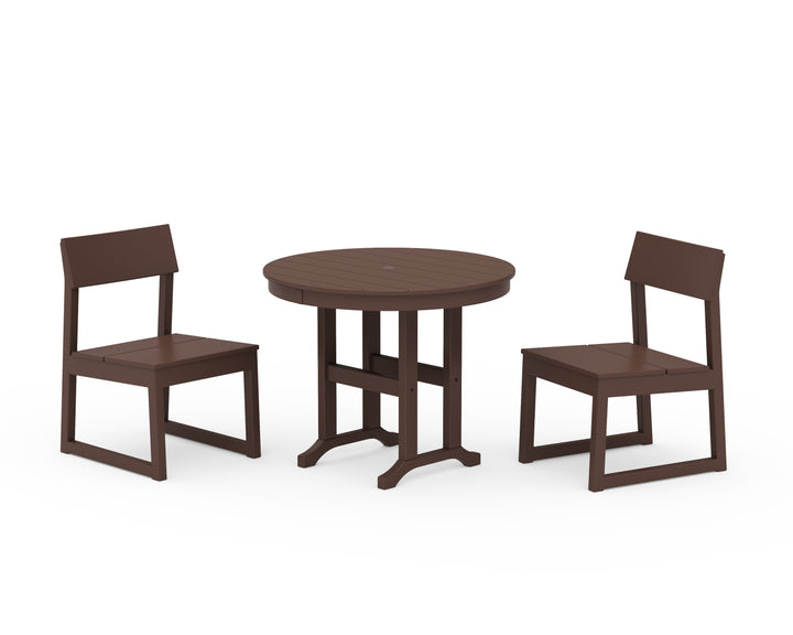 POLYWOOD® EDGE Side Chair 3-Piece Round Dining Set