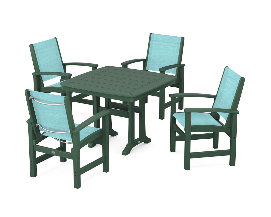 POLYWOOD® Coastal 5-Piece Dining Set with Trestle Legs