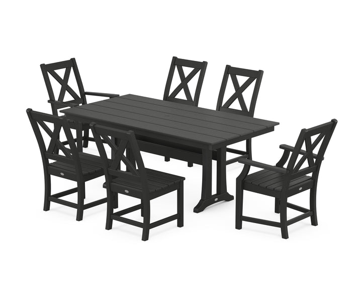 POLYWOOD® Braxton 7-Piece Farmhouse Dining Set With Trestle Legs