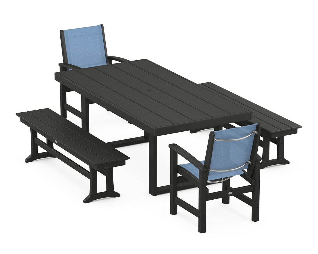 POLYWOOD® Coastal 5-Piece Dining Set with Trestle Legs