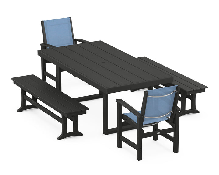POLYWOOD® Coastal 5-Piece Dining Set with Trestle Legs