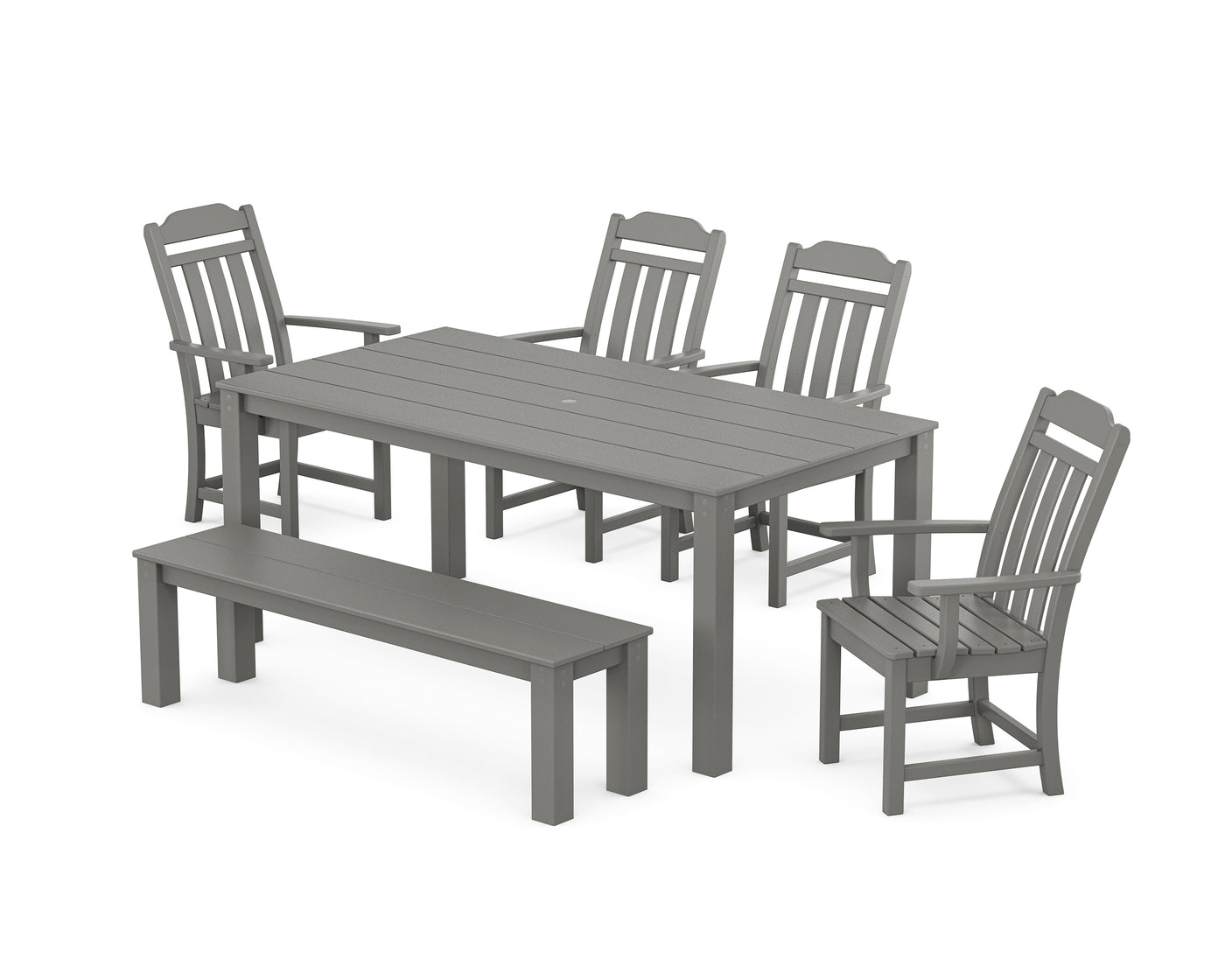 Cottage 6-Piece Parsons Dining Set with Bench