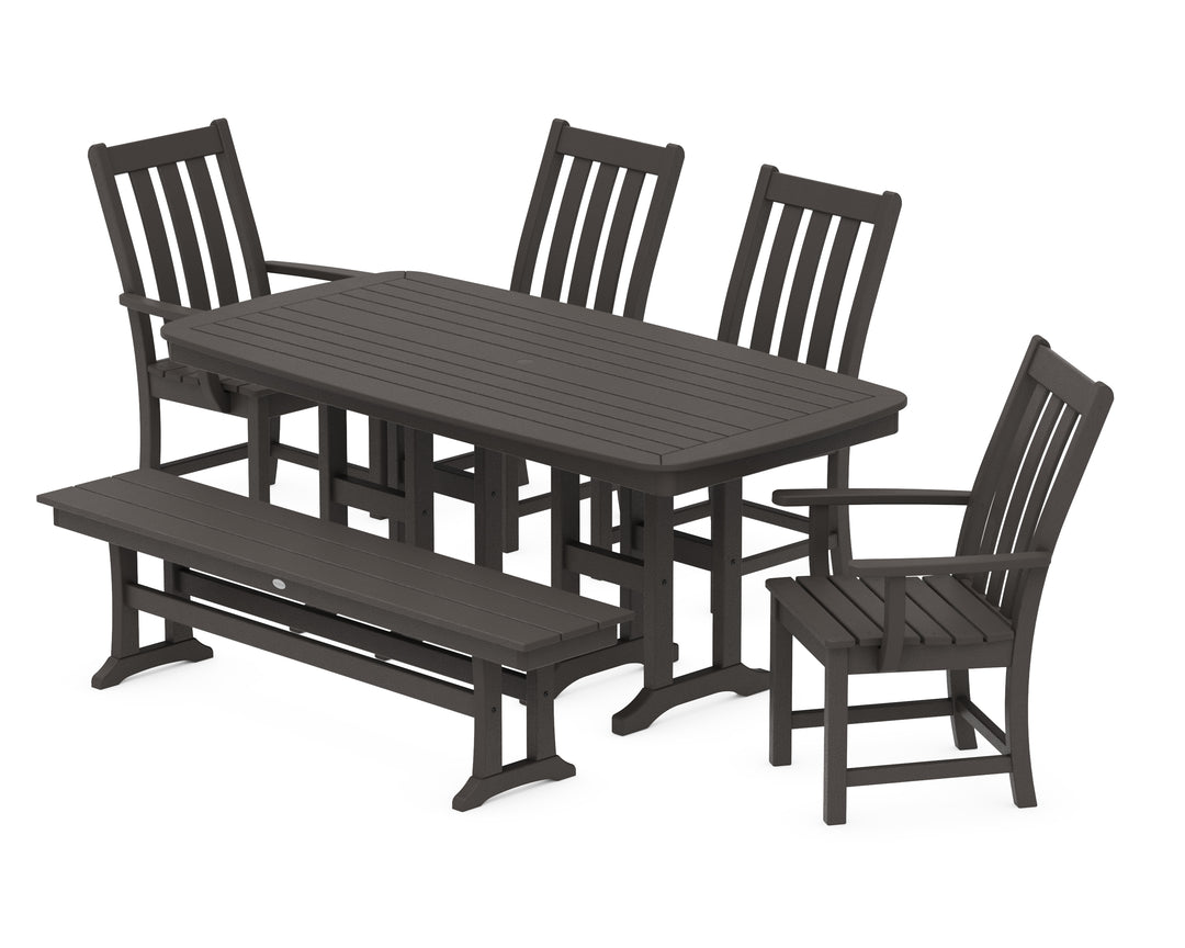 POLYWOOD® Vineyard 6-Piece Dining Set with Bench