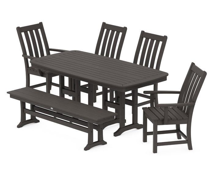 POLYWOOD® Vineyard 6-Piece Dining Set with Bench