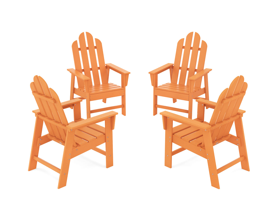 POLYWOOD® Long Island 4-Piece Upright Adirondack Conversation Set