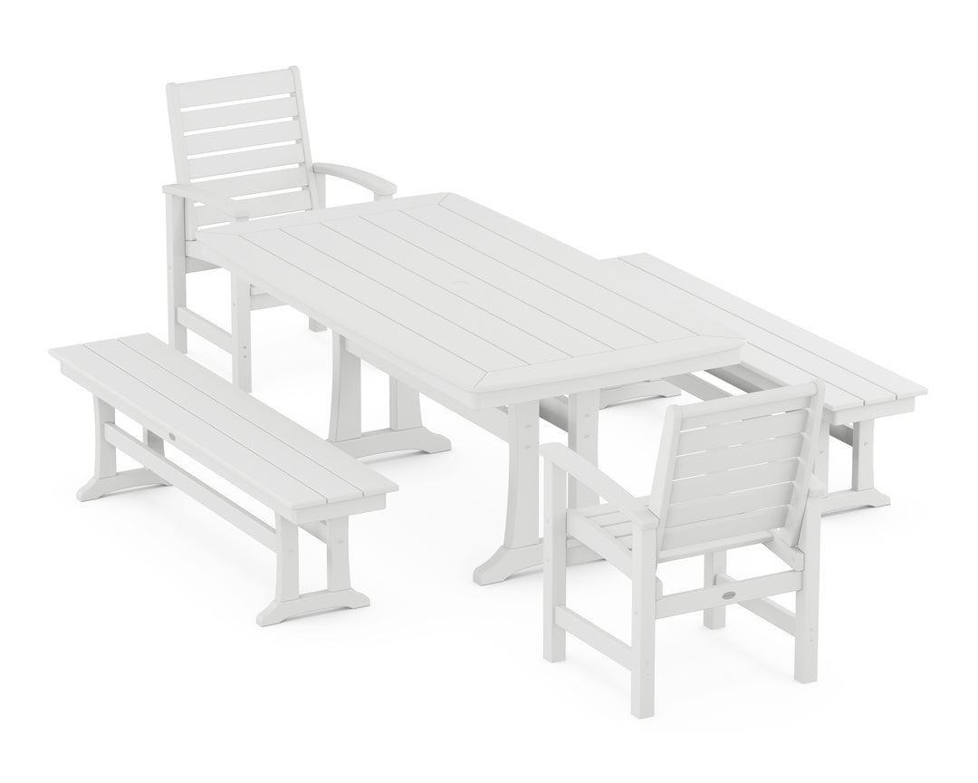POLYWOOD® Signature 5-Piece Dining Set with Trestle Legs