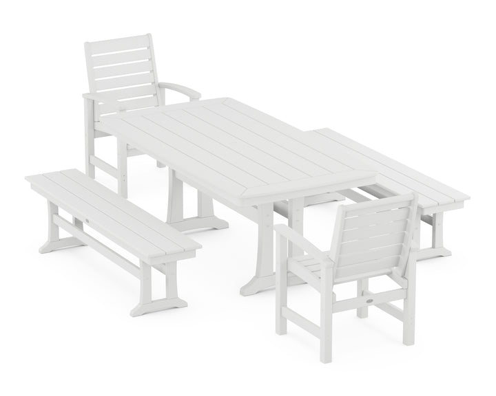 POLYWOOD® Signature 5-Piece Dining Set with Trestle Legs