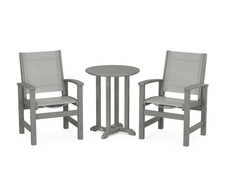 POLYWOOD® Coastal 3-Piece Round Bistro Dining Set