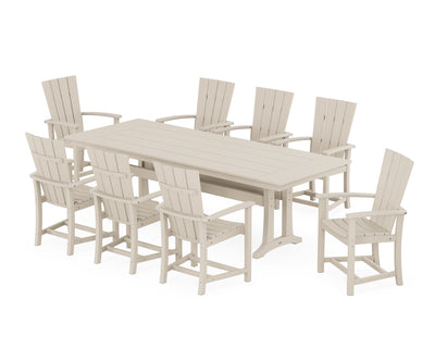 Quattro Adirondack 9-Piece Farmhouse Dining Set with Trestle Legs