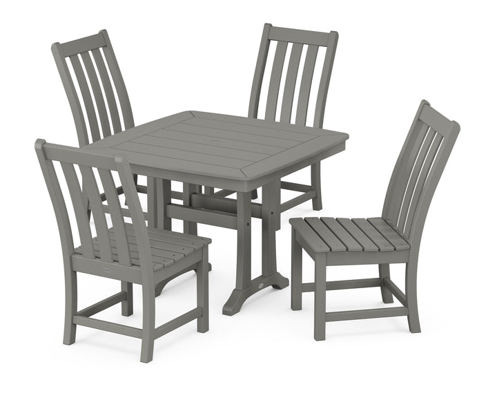 POLYWOOD® Vineyard Side Chair 5-Piece Dining Set with Trestle Legs