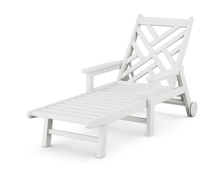 POLYWOOD® Chippendale Chaise with Arms and Wheels