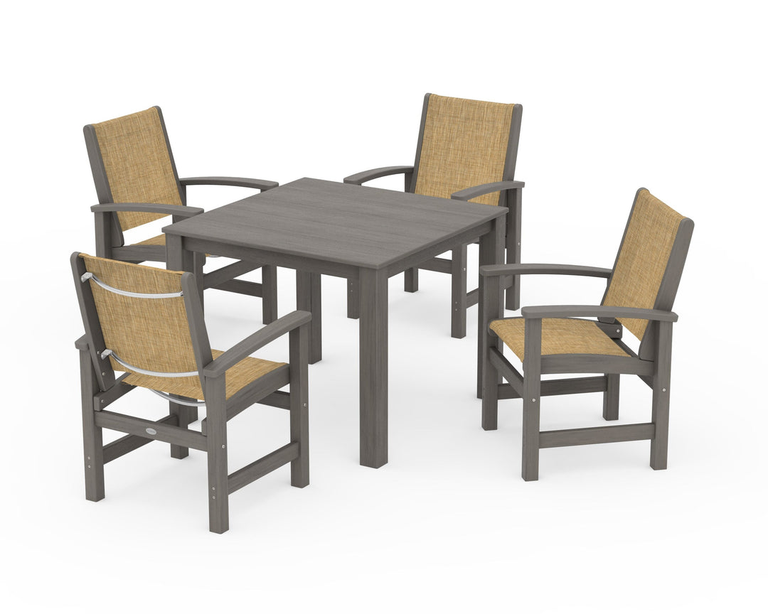 POLYWOOD® Coastal 5-Piece Parsons Dining Set