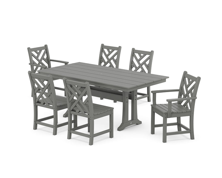 POLYWOOD® Chippendale 7-Piece Farmhouse Trestle Dining Set