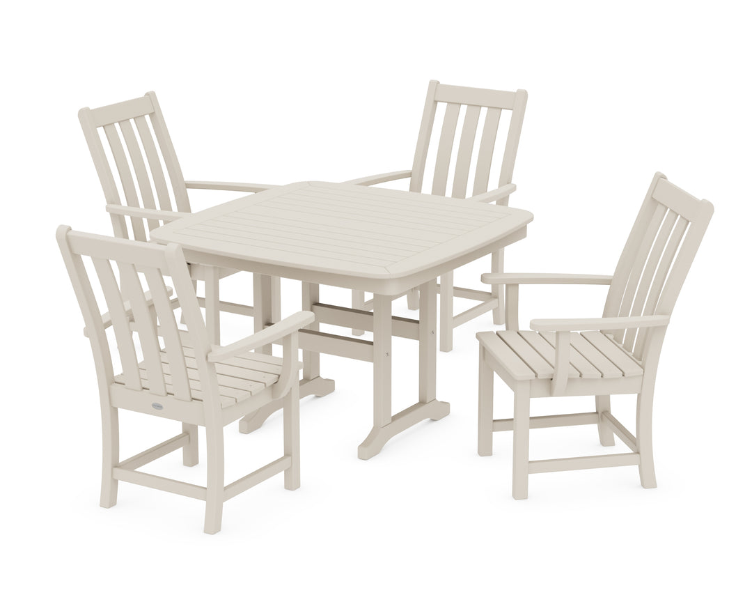 POLYWOOD® Vineyard 5-Piece Dining Set with Trestle Legs