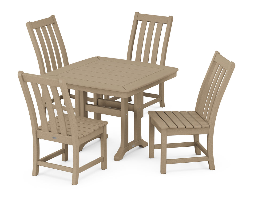 POLYWOOD® Vineyard Side Chair 5-Piece Dining Set with Trestle Legs