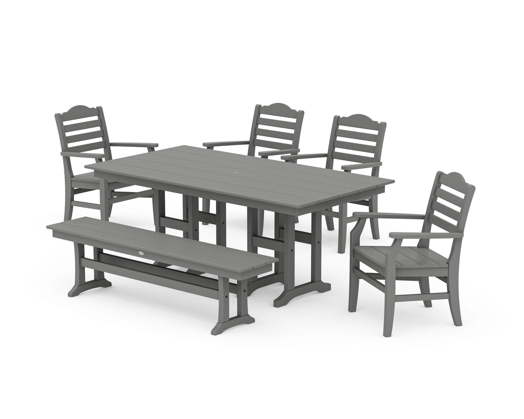 POLYWOOD® Savannah 6-Piece Farmhouse Dining Set with Bench