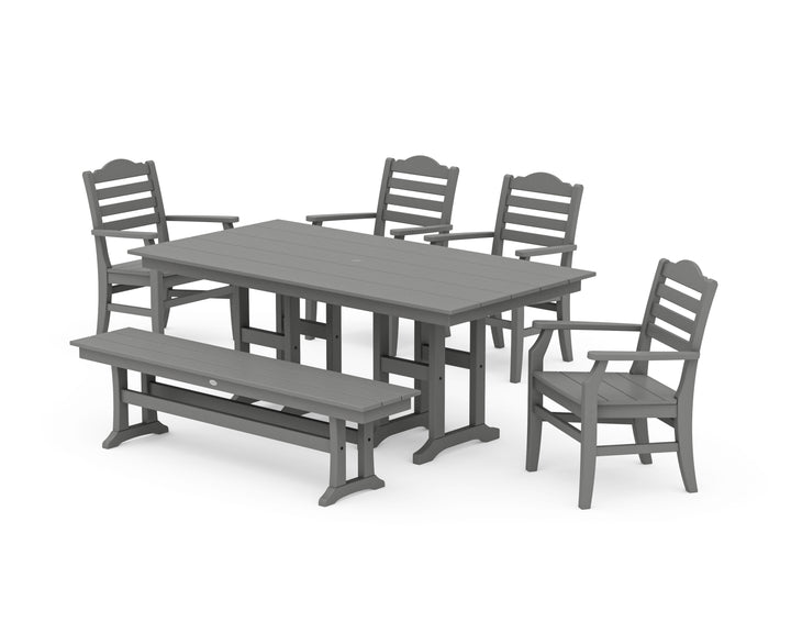 POLYWOOD® Savannah 6-Piece Farmhouse Dining Set with Bench