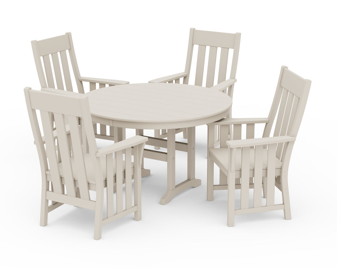 Martha Stewart by POLYWOOD® Acadia 5-Piece Round Farmhouse Dining Set