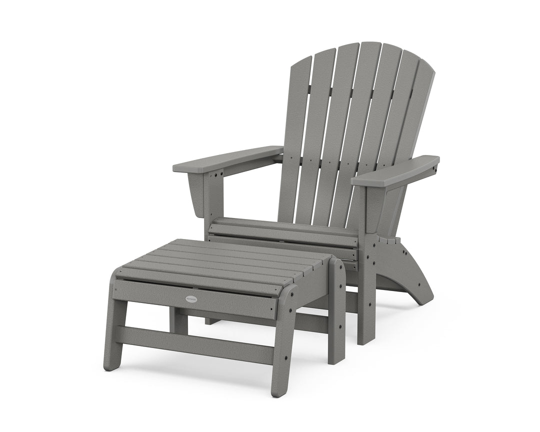 POLYWOOD® Nautical Grand Adirondack Chair with Ottoman