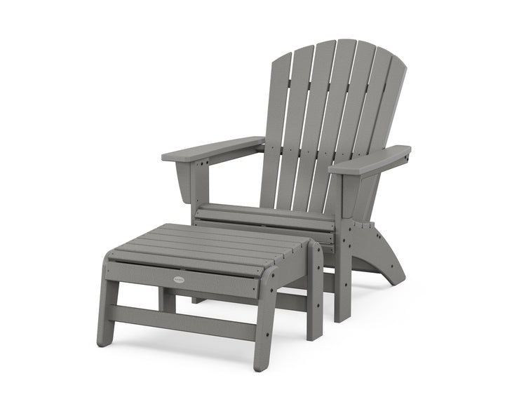 POLYWOOD® Nautical Grand Adirondack Chair with Ottoman
