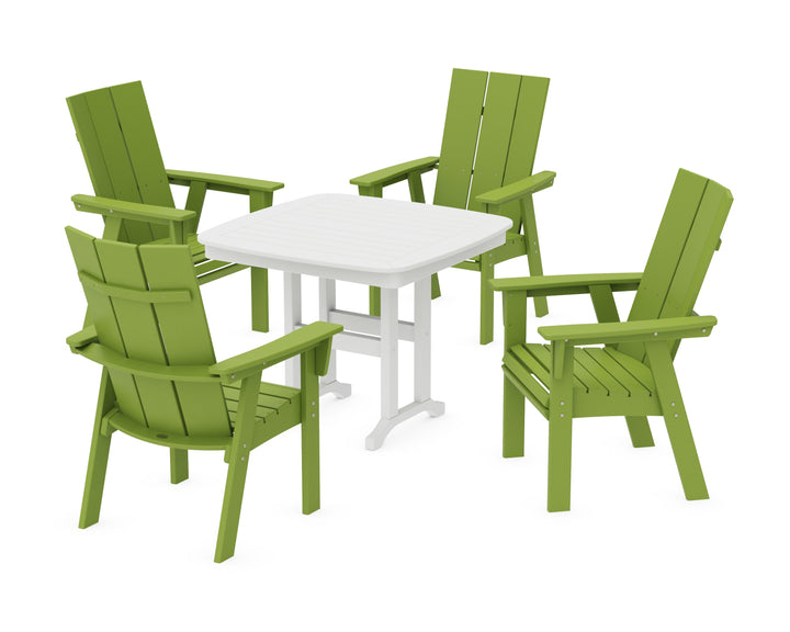 POLYWOOD® Modern Curveback Adirondack 5-Piece Dining Set