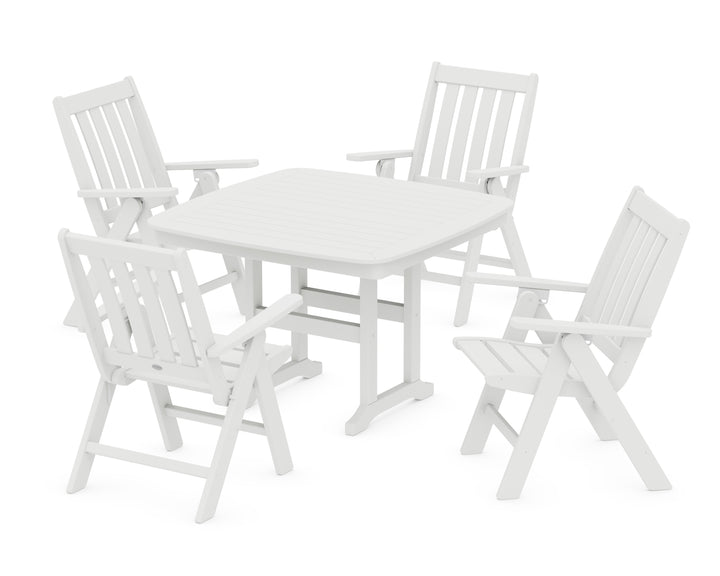 POLYWOOD® Vineyard Folding Chair 5-Piece Dining Set