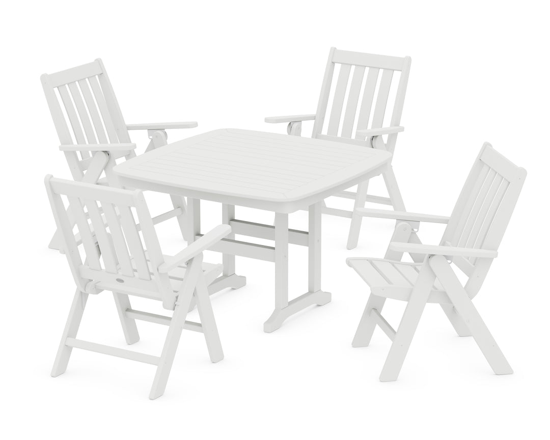 POLYWOOD® Vineyard Folding Chair 5-Piece Dining Set