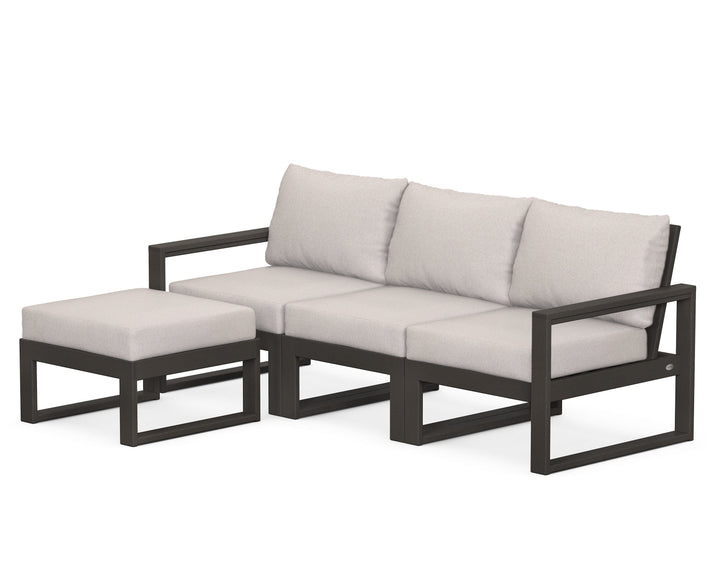 POLYWOOD® EDGE 4-Piece Modular Deep Seating Set with Ottoman