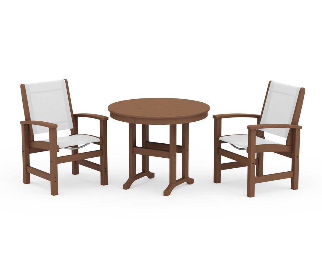 POLYWOOD® Coastal 3-Piece Round Dining Set