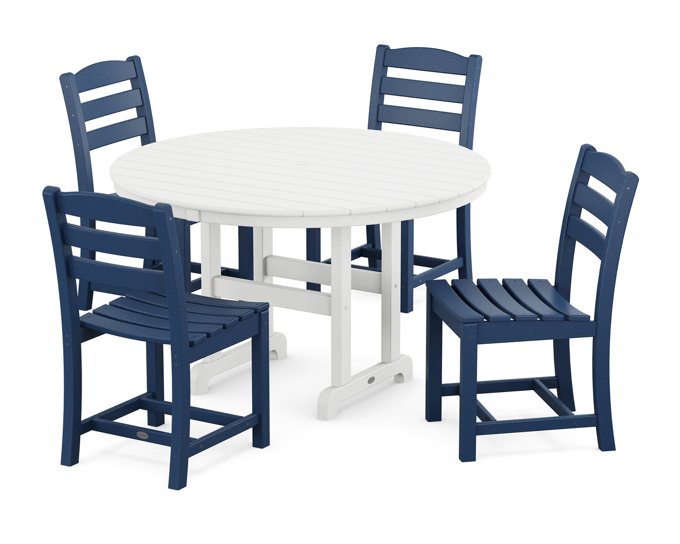 La Casa CafŽ Side Chair 5-Piece Round Farmhouse Dining Set