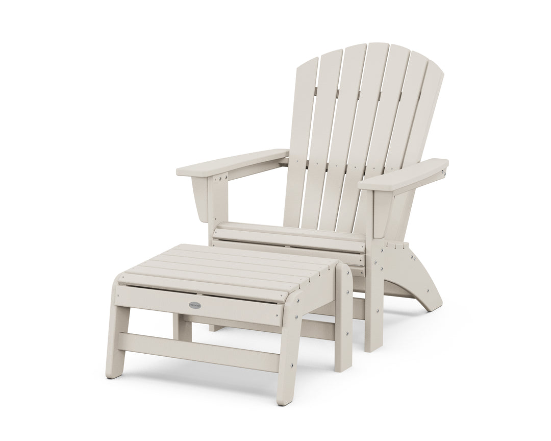 POLYWOOD® Nautical Grand Adirondack Chair with Ottoman
