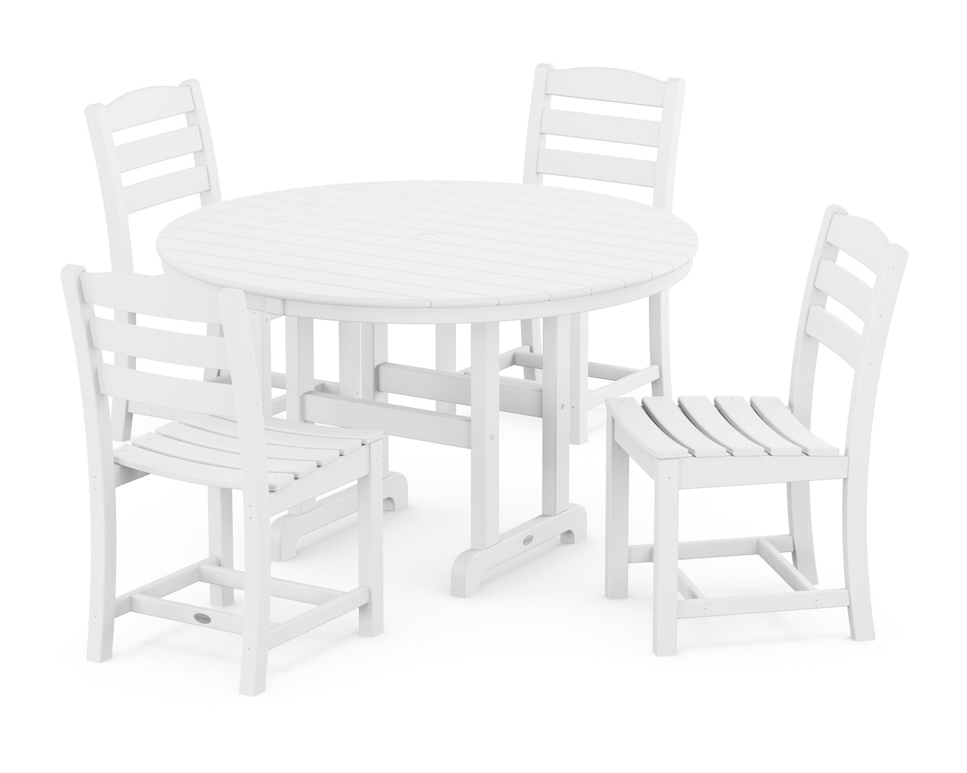 La Casa CafŽ Side Chair 5-Piece Round Farmhouse Dining Set