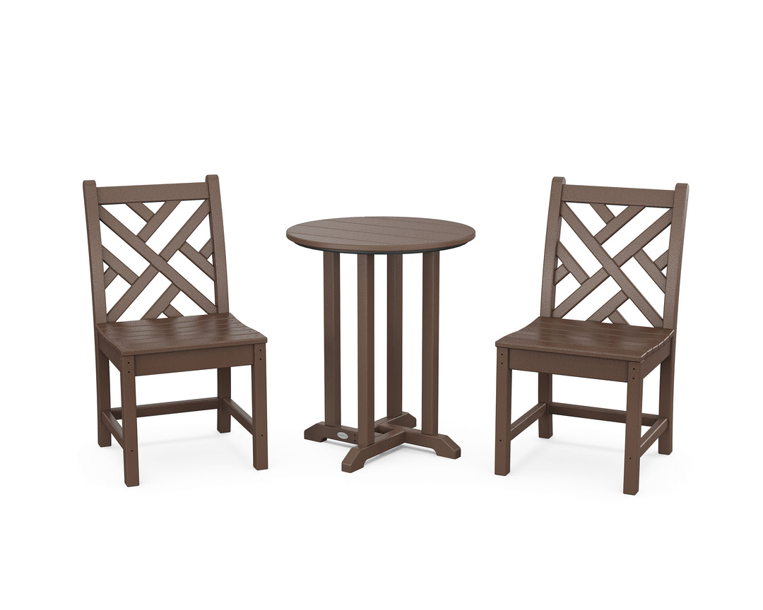 POLYWOOD® Chippendale Side Chair 3-Piece Round Bistro Dining Set