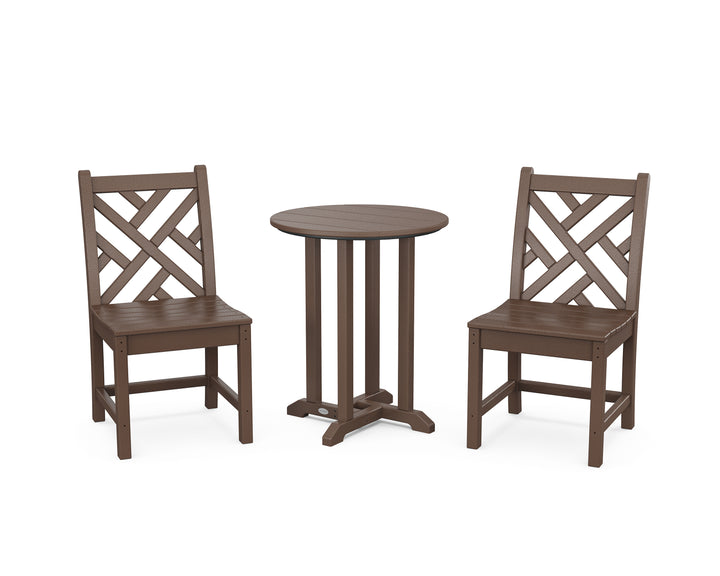 POLYWOOD® Chippendale Side Chair 3-Piece Round Bistro Dining Set