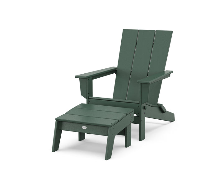 POLYWOOD® Modern Studio Folding Adirondack Chair with Ottoman