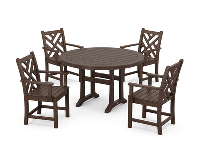 Chippendale 5-Piece Nautical Trestle Dining Arm Chair Set