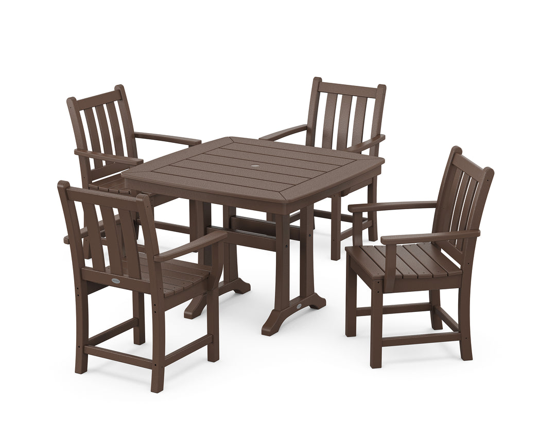 POLYWOOD® Traditional Garden 5-Piece Dining Set with Trestle Legs