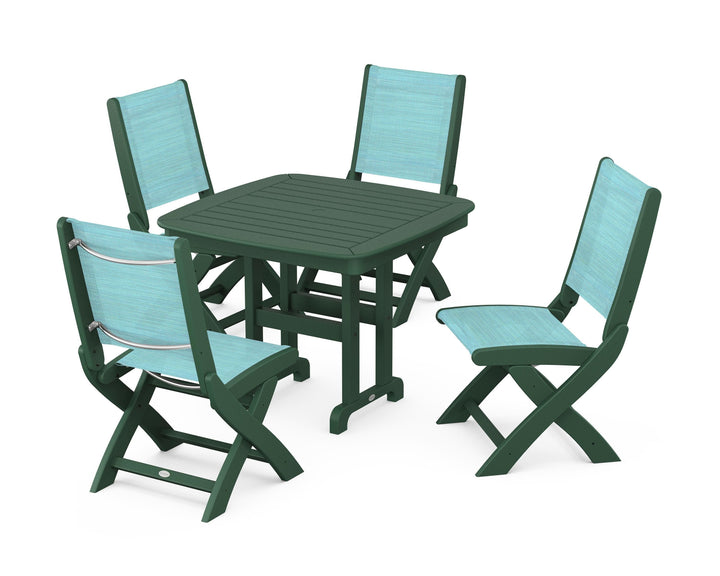 POLYWOOD® Coastal Folding Side Chair 5-Piece Dining Set