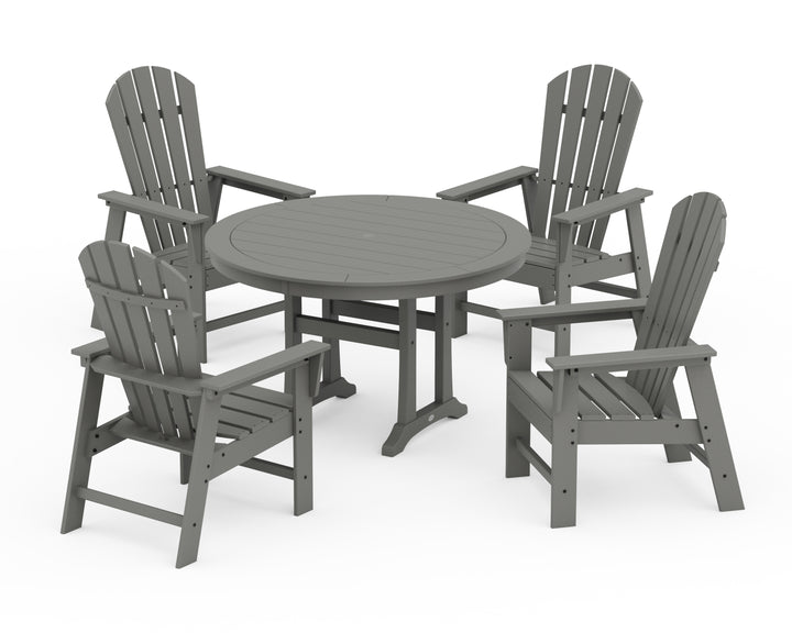 POLYWOOD® South Beach 5-Piece Round Dining Set with Trestle Legs
