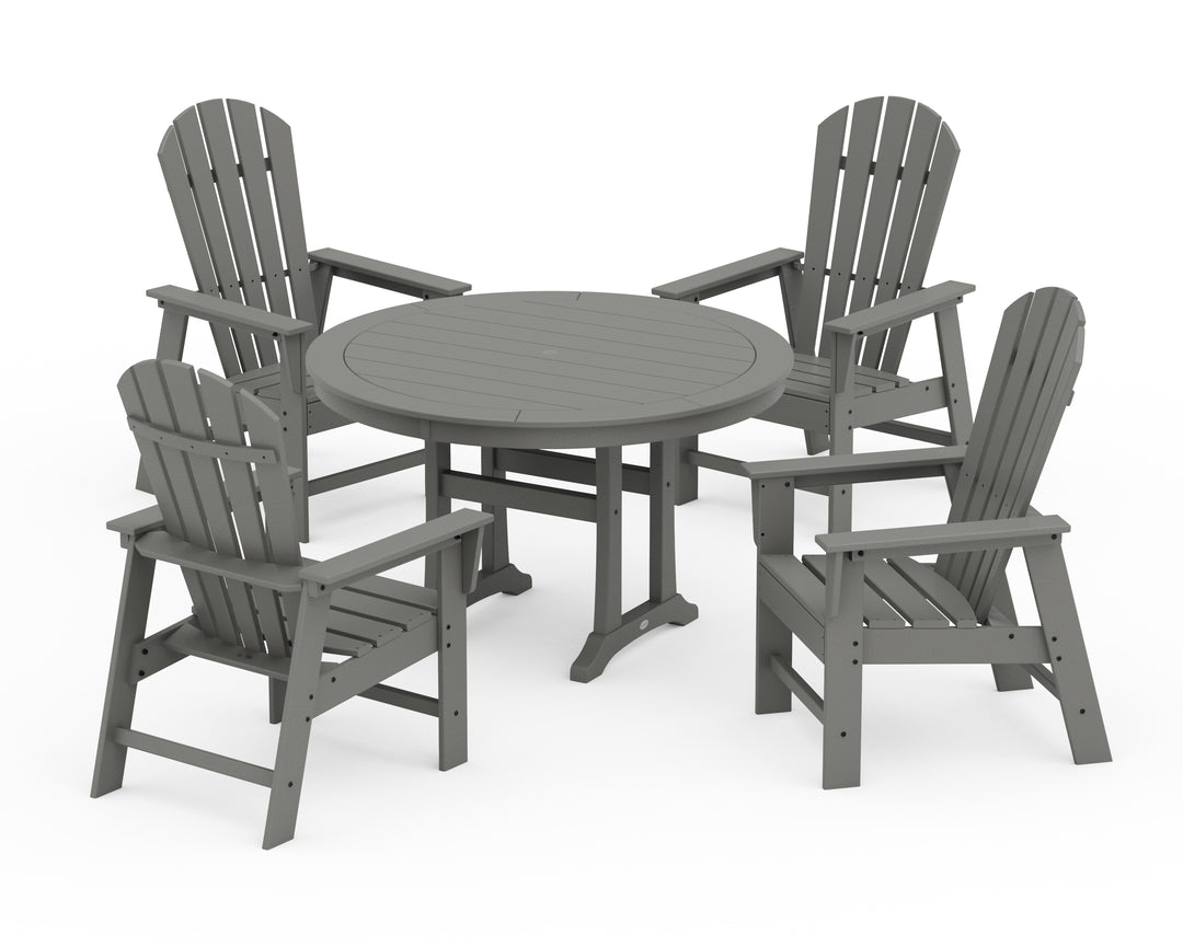 POLYWOOD® South Beach 5-Piece Round Dining Set with Trestle Legs