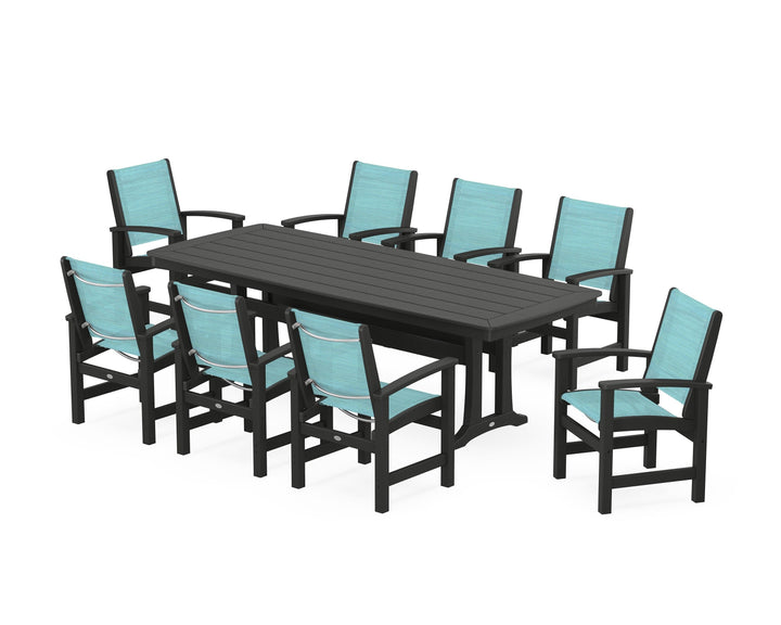POLYWOOD® Coastal 9-Piece Dining Set with Trestle Legs