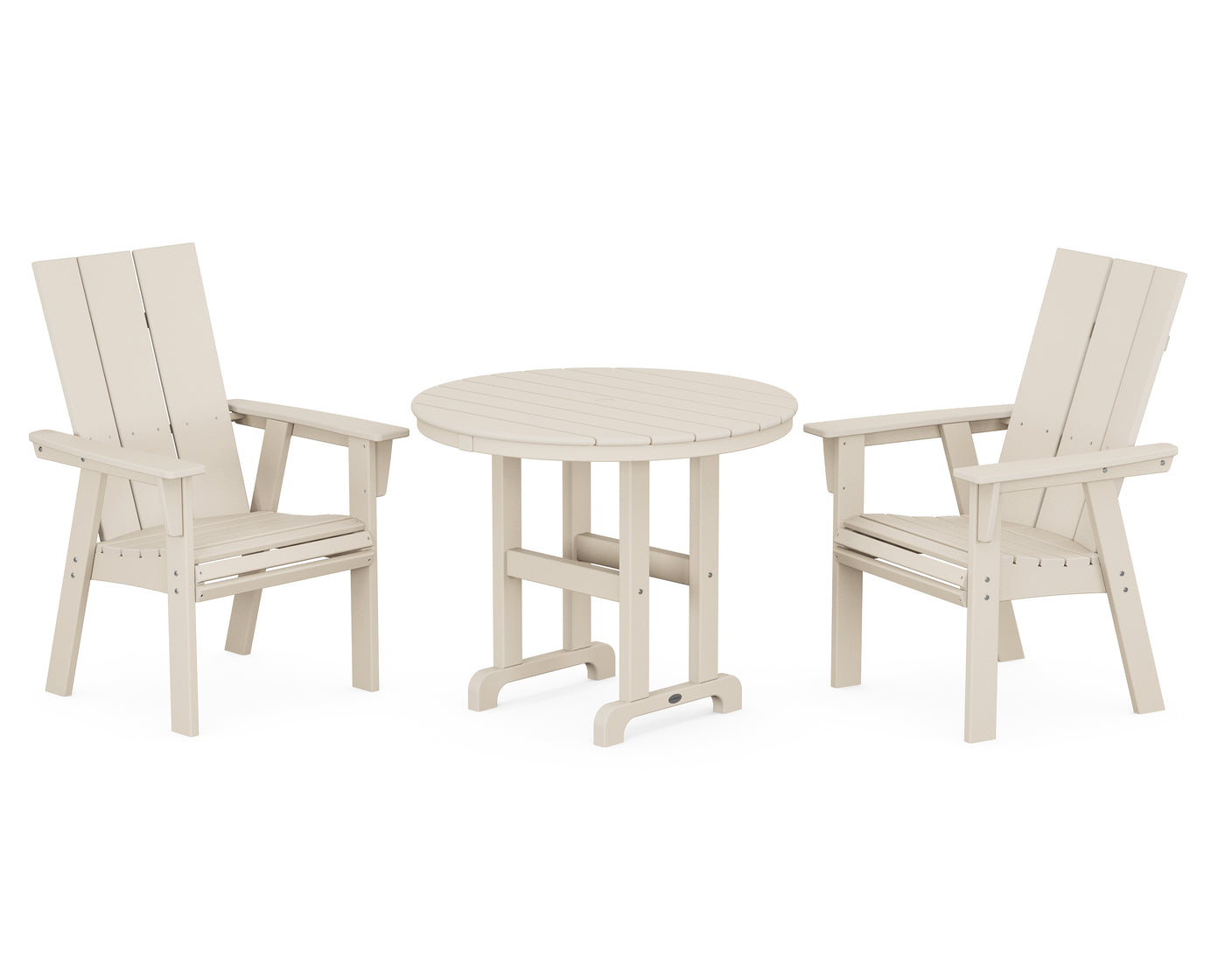 Modern Adirondack 3-Piece Round Dining Set