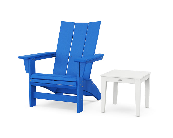 POLYWOOD® Modern Grand Adirondack Chair with Side Table
