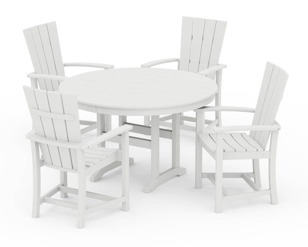 POLYWOOD® Quattro 5-Piece Round Farmhouse Dining Set