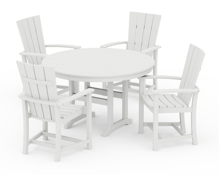 POLYWOOD® Quattro 5-Piece Round Farmhouse Dining Set