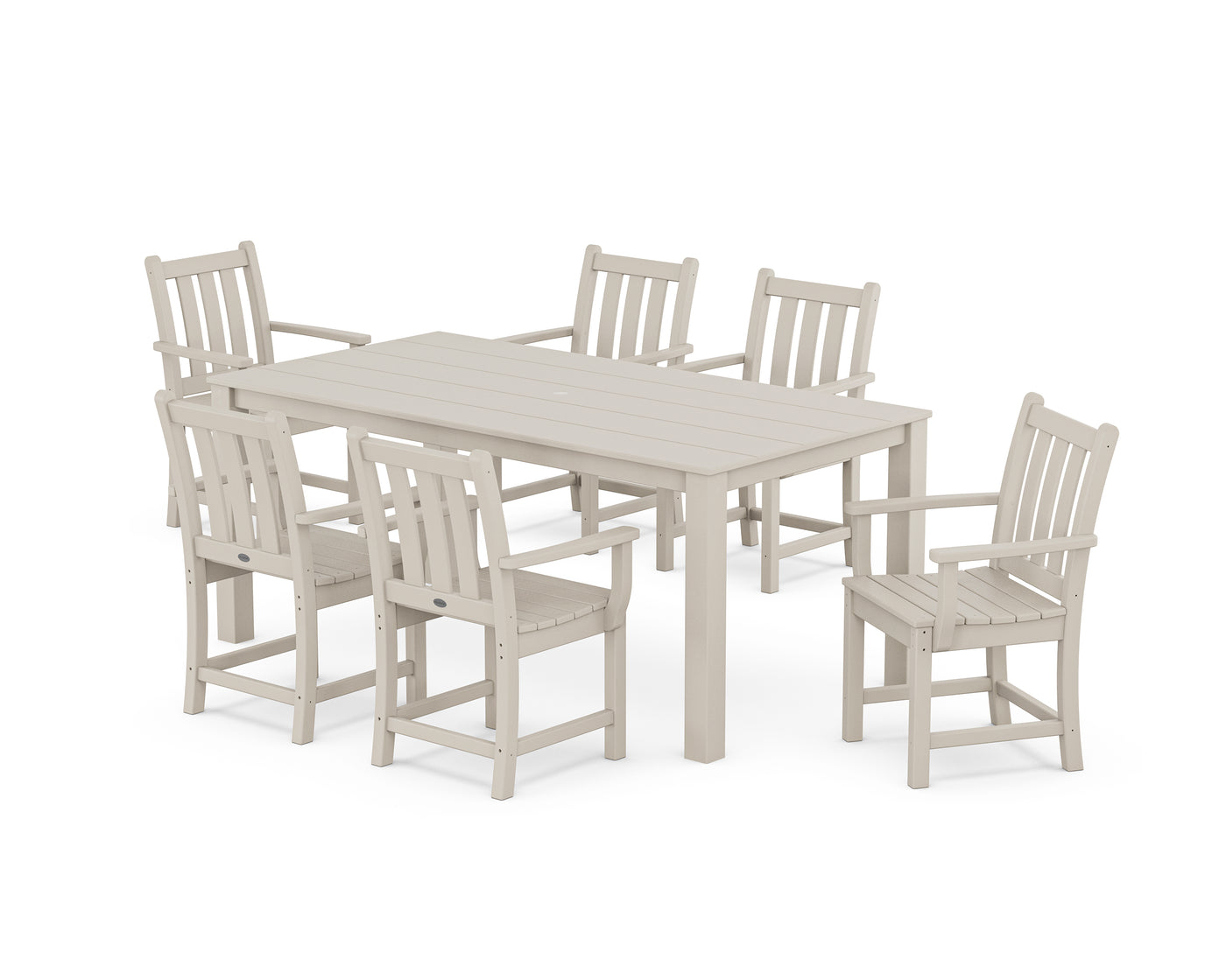 Traditional Garden Arm Chair 7-Piece Parsons Dining Set