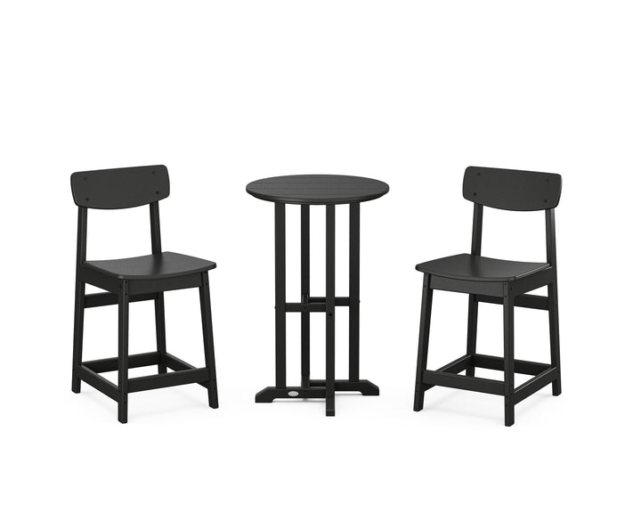 POLYWOOD® Modern Studio Urban Chair 3-Piece Bistro Counter Set