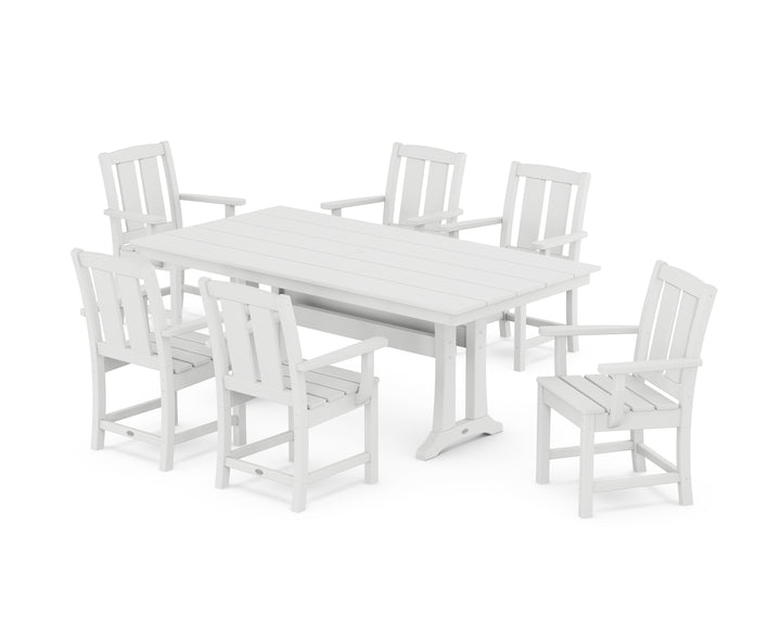 POLYWOOD® Mission Arm Chair 7-Piece Farmhouse Dining Set with Trestle Legs