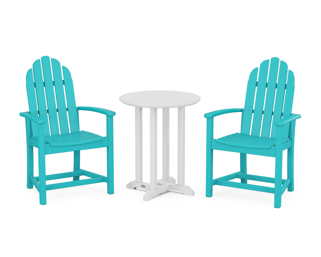 POLYWOOD® Classic Adirondack 3-Piece Round Bistro Dining Set