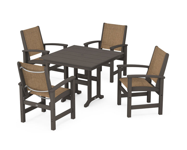 POLYWOOD® Coastal 5-Piece Farmhouse Dining Set